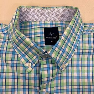 Taylorbyrd Gingham Short Sleeved Shirt XL Excellent Condition Blue and Green